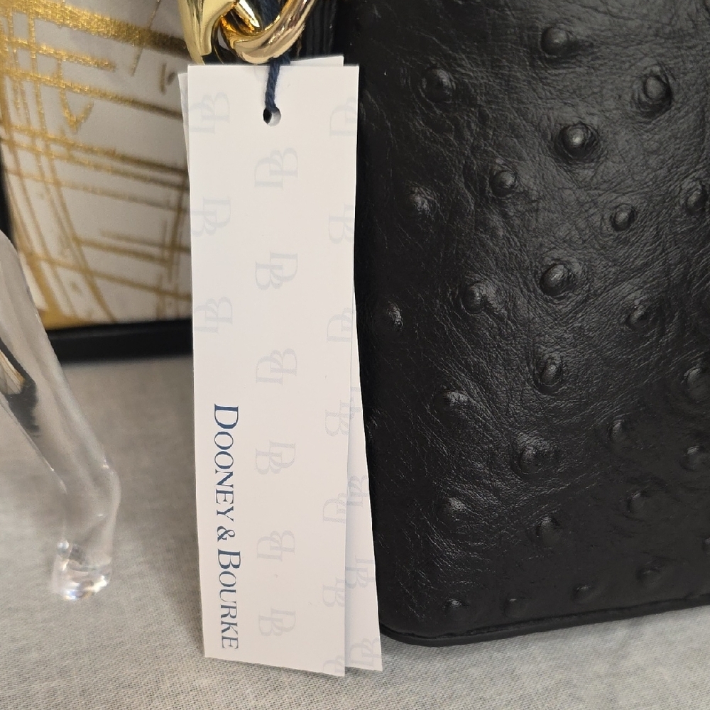 Dooney & Bourke Ostrich Embossed Leather Domed Crossbody Bag - Picture 3 of 9